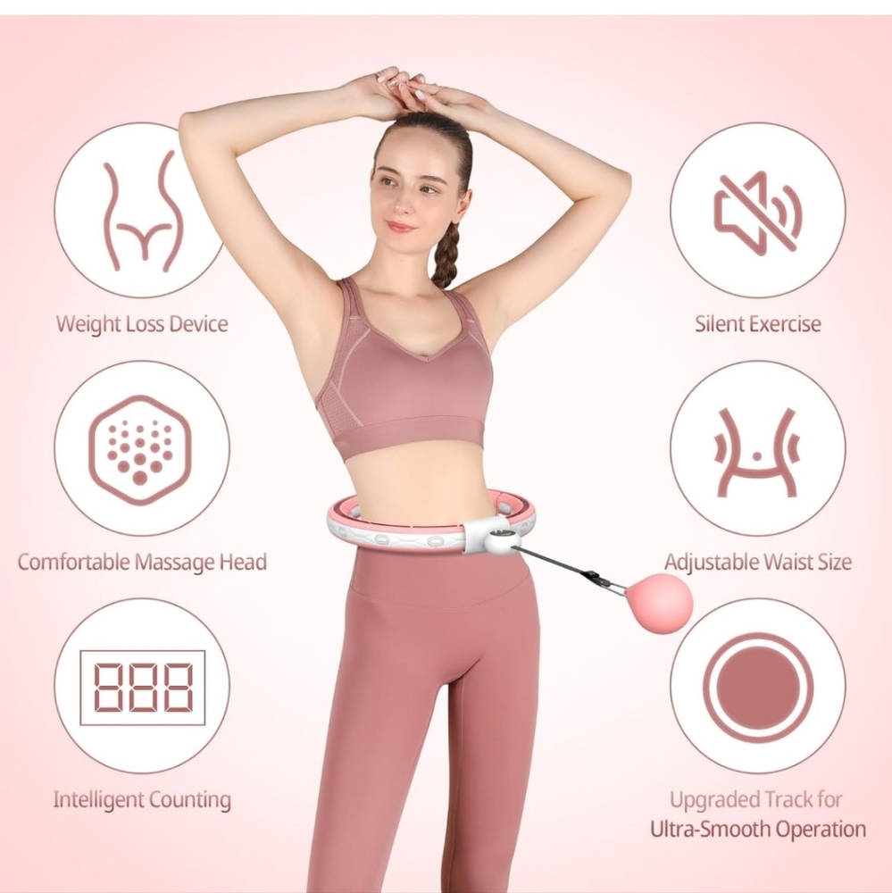 EPEHSPORT Silent Infinity Smart Hoops with Counter 22"-44", Weighted Exercise Ho